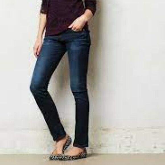 AG ADRIANO GOLDSCHMIED THE STEVIE SLIM STRAIGHT DARK WASH JEANS EUC SIZE 27 - Picture 3 of 10